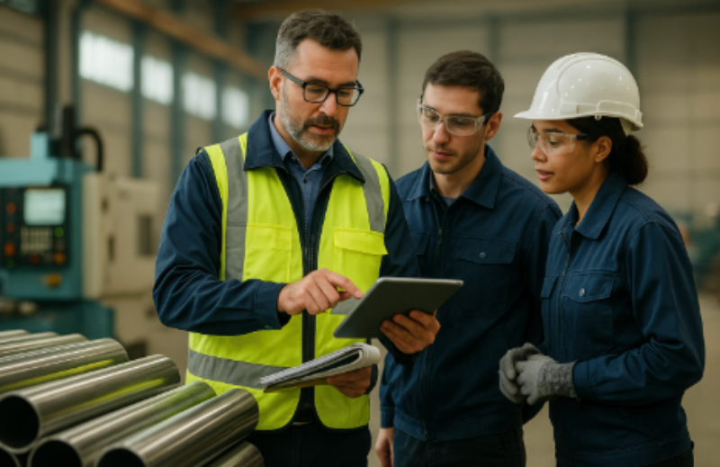 Teamleitung in der Produktionshalle